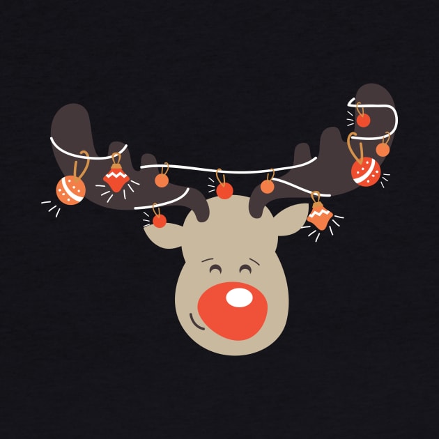 Red Nose Reindeer Christmas Lights For Holiday by BUBLTEES